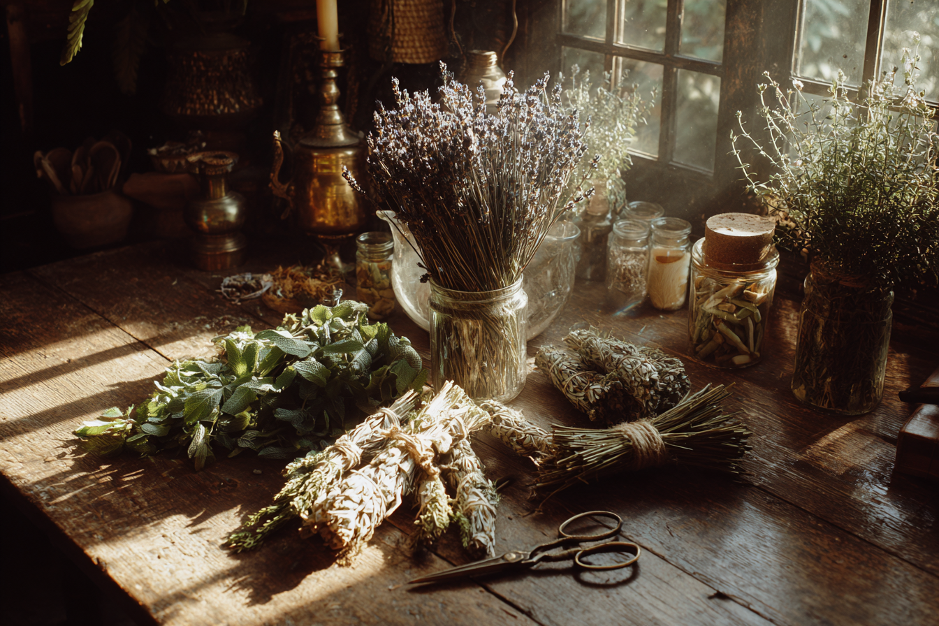 gardening for witches, drying herbs